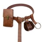 Conjunto de bolsa de cintura medieval marrom com bolsa para celular e porta-chaves Conjunto de bolsa de cintura medieval marrom com bolsa para celular e porta-chaves