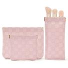 Conjunto de bolsa de maquiagem MZLUWM de couro impermeável com estojo de óculos