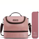Conjunto de Bolsa Térmica c/ 2 Compartimentos, Porta Talher Dupla Camada de Alumínio Alimento Fresco