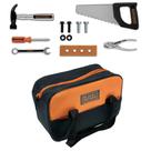 Conjunto de bolsas de ferramentas Black+Decker Junior 13 peças com martelo e muito mais