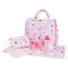 Conjunto de bolsas de fraldas Baby Doll BABESIDE com bolsa de fraldas 2 em 1 rosa