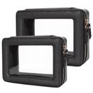 Conjunto de bolsas de maquiagem Aveniee Clear Portable Travel Toiletry Black