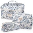 Conjunto de bolsas de maquiagem, bolsa de viagem cosmética floral acolchoada Gosect