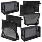 Conjunto de bolsas de maquiagem Hotipine Mesh 8 peças de higiene pessoal de viagem pretas