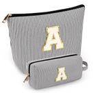 Conjunto de bolsas de maquiagem mibasies Black A para mulheres e meninas x2