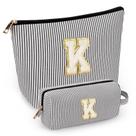 Conjunto de bolsas de maquiagem mibasies Black K para mulheres e meninas x2