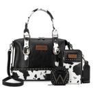 Conjunto de bolsas médicas Wrangler de 3 peças para mulheres, bolsa de ombro Hobo, bolsa tiracolo com couro Crazy Horse Grain para mulheres WG48S-S51101CBK