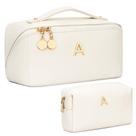 Conjunto de bolsas organizadoras de maquiagem CLOUDWINGS, presentes de aniversário, bege