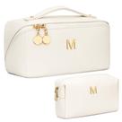 Conjunto de bolsas organizadoras de maquiagem CLOUDWINGS, presentes de aniversário, bege