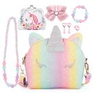 Conjunto de bolsas Unicórnio JYPS para meninas com joias 7 unidades Caixa de presente