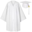 Conjunto de boné e vestido de formatura Gradwow Matte para crianças branco