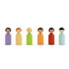 Conjunto de bonecas infantis de madeira DEMDACO Hopeful Rainbow 10 cm 6 unidades