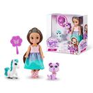 Conjunto de bonecas Sparkle Girlz Princess com 2 animais de estimação, penteado 4-8Y