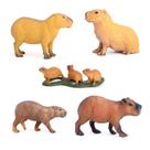 Conjunto de bonecos Capybara x5, brinquedo de PVC realista para crianças