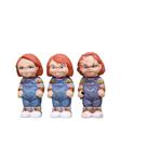Conjunto de bonecos Child's Play Chucky, 3 peças, colecionável em PVC