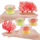 Conjunto de bonecos Coral e Anêmona do Mar x6 PVC para decoração da vida marinha