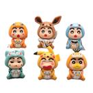 Conjunto de bonecos Crayon Shin-chan Animal Cosplay x6 em PVC modelo 7cm