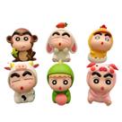 Conjunto de bonecos Crayon Shinchan Animal Costume 6 cm, PVC x6