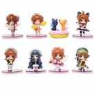 Conjunto de bonecos de ação Cardcaptor Sakura Q Version PVC 8 unidades