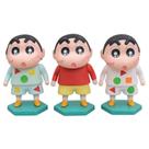 Conjunto de bonecos de ação Crayon Shin-chan, 3 peças de PVC colecionáveis