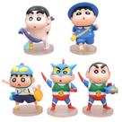 Conjunto de bonecos de ação Crayon Shin-chan, 5 peças de PVC colecionáveis