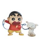 Conjunto de bonecos de ação Crayon Shin-Chan e White Dog PVC de 10 cm