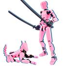 Conjunto de bonecos de ação ROBTDUUMY T13 Titan 13 Dummy 13 com cachorro