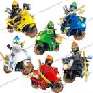 Conjunto de bonecos de ação Sajy New Ninja Mini com caça de motocicleta