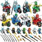 Conjunto de bonecos de ação Sajy New Ninja Mini com caça de motocicleta