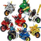 Conjunto de bonecos de ação Sajy New Ninja Mini com caça de motocicleta