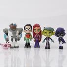 Conjunto de bonecos de ação Titans Robin Raven Beast Cyborgh x6