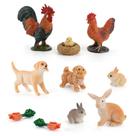 Conjunto de bonecos de animais de fazenda em miniatura, 3 peças de brinquedo infantil de PVC de 3 anos ou mais
