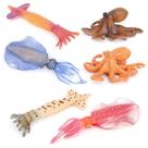 Conjunto de bonecos de animais marinhos, 6 unidades polvo, lula e lula vampira