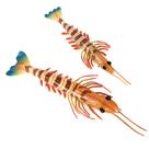 Conjunto de bonecos de brinquedo Marine Life Shrimp Tiger Shrimp com cauda em faixa