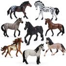 Conjunto de bonecos de brinquedo UANDME Big Mare e Stallion Horse, 8 peças