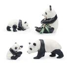 Conjunto de bonecos de panda genérico em PVC realista com 4 peças para bebês