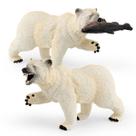 Conjunto de bonecos de urso polar realista de 2 peças com peixe para crianças