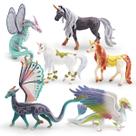 Conjunto de bonecos Fantasy Mythical Creature, 6 peças PVC, unicórnio, dragão Conjunto de bonecos Fantasy Mythical Creature, 6 peças PVC, unicórnio, dragão