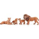 Conjunto de bonecos Lion Family de 4 peças - Animal selvagem de PVC realista