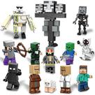 Conjunto de bonecos Minecraft, 13 peças de plástico ABS de 3 a 7 cm para crianças a partir de 3 anos