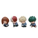 Conjunto de bonecos My Hero Academia Chibi, 4 peças de brinquedos colecionáveis de PVC