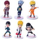 Conjunto de bonecos Naruto Sasuke Kakashi, 6 peças de boneca de brinquedo colecionável