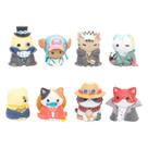 Conjunto de bonecos One Piece Cat Cosplay x8, modelo em miniatura de PVC