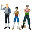 Conjunto de bonecos One Piece Classic Trio Luffy Zoro San PVC 26cm
