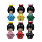 Conjunto de bonecos para decoração de jardim, quimono colorido para meninas x6 em PVC
