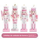 Conjunto De Bonecos Quebra-Nozes De Madeira Rosa, Pingente Para Árvore De Natal, Decoração Para
