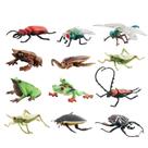 Conjunto de bonecos realista de insetos e sapos, 12 peças de modelos de animais em PVC Conjunto de bonecos realista de insetos e sapos, 12 peças de modelos de animais em PVC