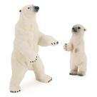 Conjunto de bonecos realista de urso polar em pé, urso e filhote, 2 unidades