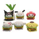 Conjunto de bonecos Sanrio com tema de hambúrguer Kawaii, 6 peças de anime fofo D Conjunto de bonecos Sanrio com tema de hambúrguer Kawaii, 6 peças de anime fofo D
