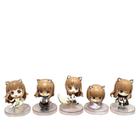 Conjunto de bonecos Spice and Wolf Holo Chibi, 5 peças de mini brinquedo de anime
